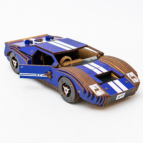 Деревянный 3D-конструктор Быстрый автомобиль GT (164 детали) от PuzzleOk