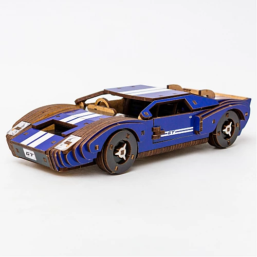 Деревянный 3D-конструктор Быстрый автомобиль GT (164 детали) от PuzzleOk