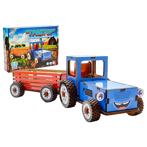 Дерев'яний 3D-конструктор Трактор (69 деталей) від PuzzleOk