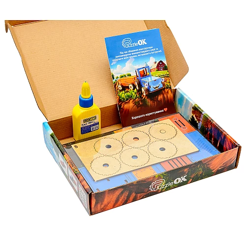 Дерев'яний 3D-конструктор Трактор (69 деталей) від PuzzleOk
