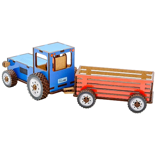 Дерев'яний 3D-конструктор Трактор (69 деталей) від PuzzleOk
