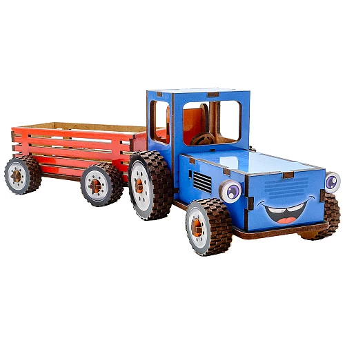 Дерев'яний 3D-конструктор Трактор (69 деталей) від PuzzleOk