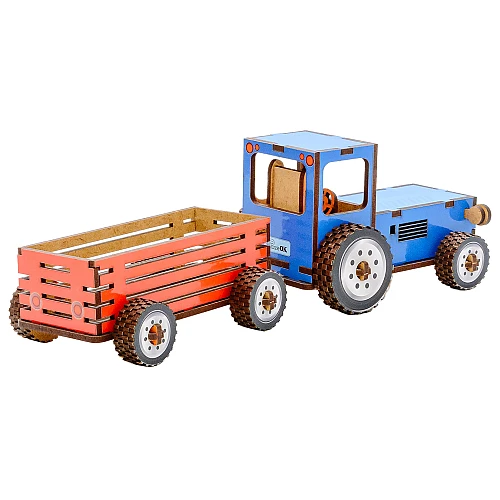 Дерев'яний 3D-конструктор Трактор (69 деталей) від PuzzleOk