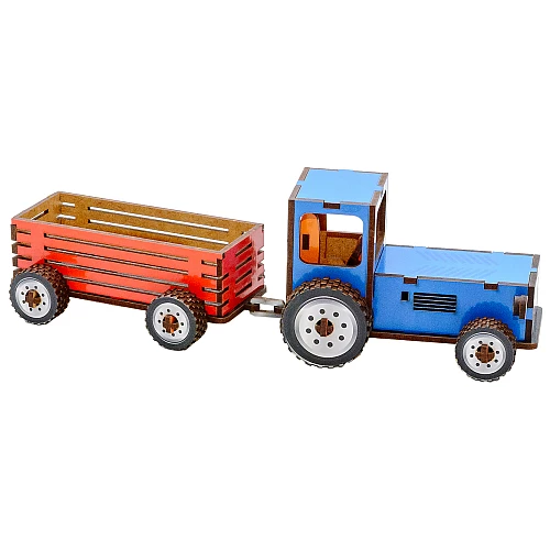 Дерев'яний 3D-конструктор Трактор (69 деталей) від PuzzleOk