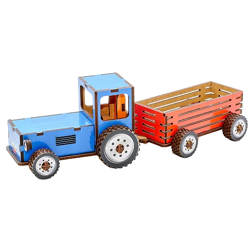 Дерев'яний 3D-конструктор Трактор (69 деталей) від PuzzleOk