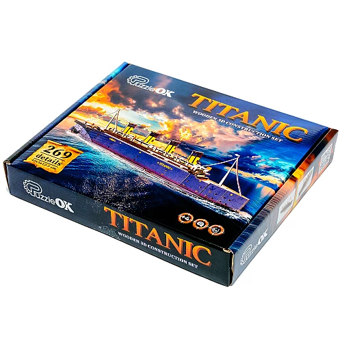 Дерев'яний 3D-конструктор Титанік (269 деталей) від PuzzleOk