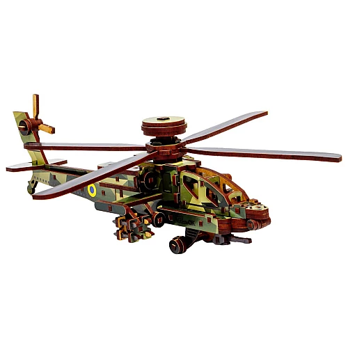 Деревянный 3D-конструктор Вертолет Sky Chopper (125 деталей) от PuzzleOk