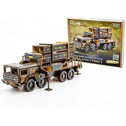 Деревянный 3D-конструктор ЗРК Patriot (220 деталей) от PuzzleOk