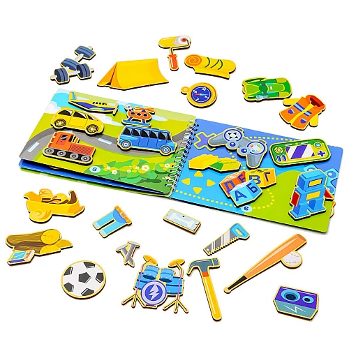 Альбом на липучках Для хлопчиків (43 деталі) від PuzzleOk Альбом на липучках Для хлопчиків (43 деталі) від PuzzleOk