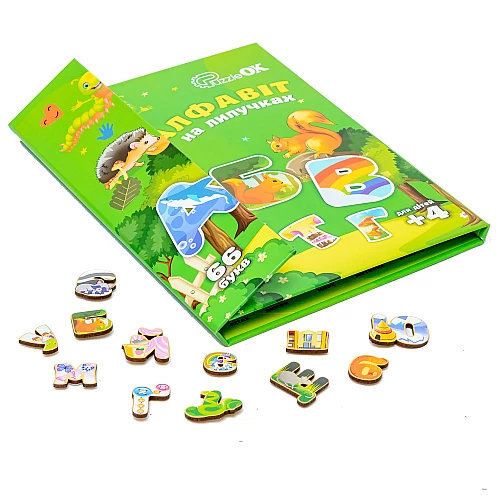 Развивающий набор Алфавит на липучках (66 деталей) от PuzzleOk Развивающий набор Алфавит на липучках (66 деталей) от PuzzleOk