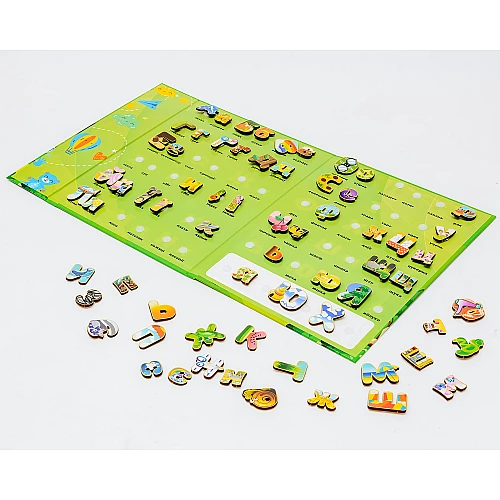 Развивающий набор Алфавит на липучках (66 деталей) от PuzzleOk Развивающий набор Алфавит на липучках (66 деталей) от PuzzleOk