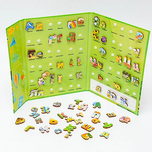 Развивающий набор Алфавит на липучках (66 деталей) от PuzzleOk Развивающий набор Алфавит на липучках (66 деталей) от PuzzleOk