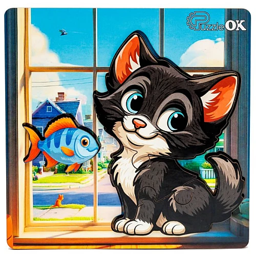 Пазл-вкладиш Допитливий котик від PuzzleOk