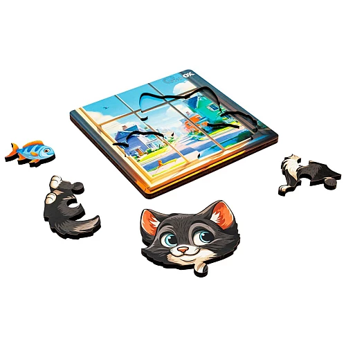 Пазл-вкладиш Допитливий котик від PuzzleOk