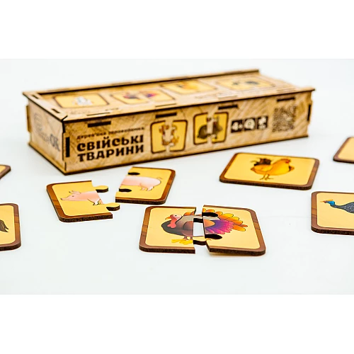 Дерев'яна головоломка Дикі тварини (40 деталей) від PuzzleOk Дерев'яна головоломка Дикі тварини (40 деталей) від PuzzleOk