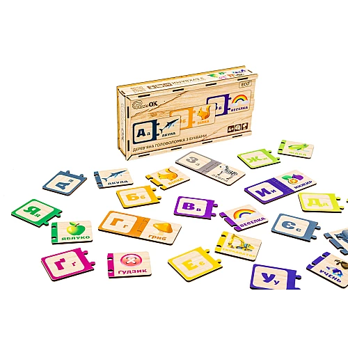 Головоломка-пазл Літери (33 елементи) від PuzzleOk Головоломка-пазл Літери (33 елементи) від PuzzleOk