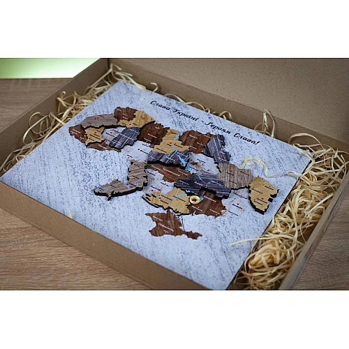 Деревянный пазл Карта Украины на подставке (17 шт) от PuzzleOk Деревянный пазл Карта Украины на подставке (17 шт) от PuzzleOk