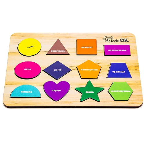 Пазл-вкладиш Фігури (12 елементів) від PuzzleOk