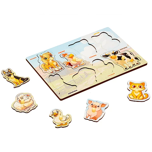 Пазл-вкладиш Сільськогосподарські тварини (8 вкладишів) від PuzzleOk