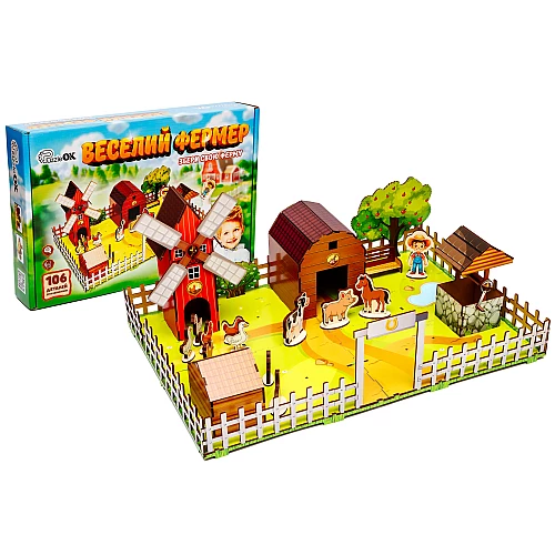 Дерев'яний конструктор Веселий фермер (106 деталей) від PuzzleOk