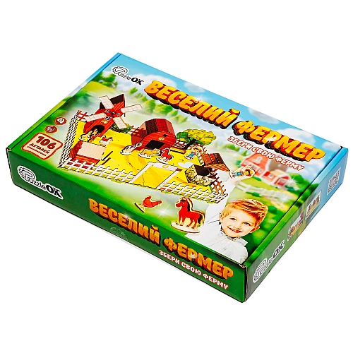 Дерев'яний конструктор Веселий фермер (106 деталей) від PuzzleOk