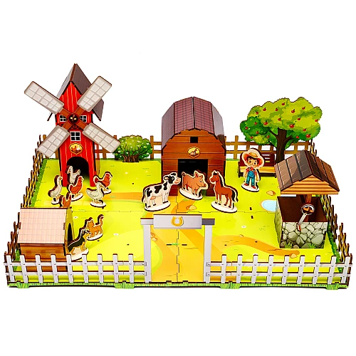 Дерев'яний конструктор Веселий фермер (106 деталей) від PuzzleOk