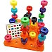 Набор STEM Монтессори Цветные фигуры и пегборд (32 шт) от Skoolzy