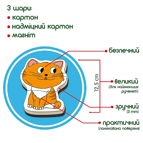 Магнітні пазли тварини (18 шт) Магнітні пазли тварини (18 шт)