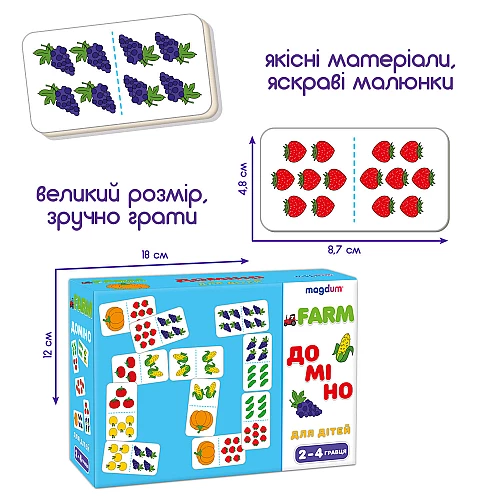 Настольная игра Домино фрукты-овощи (2-4 игрока) Настольная игра Домино фрукты-овощи (2-4 игрока)