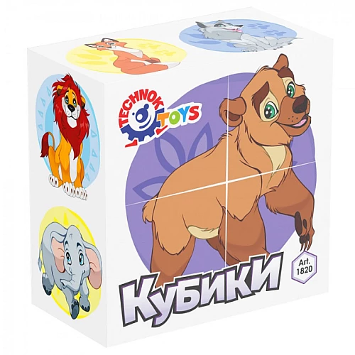 Набір кубиків Дикі тварини (4 кубики)