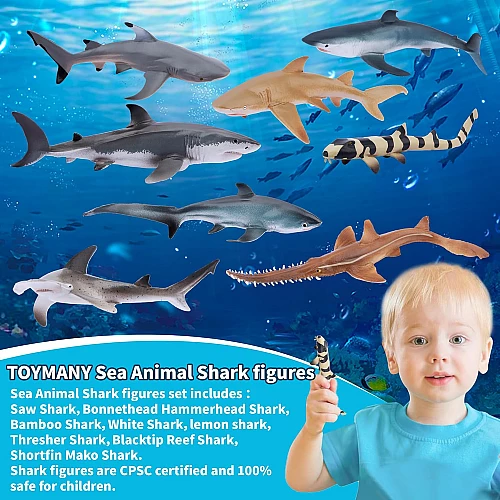 Развивающий набор мини фигурки Акулы (8 шт) от Toymany