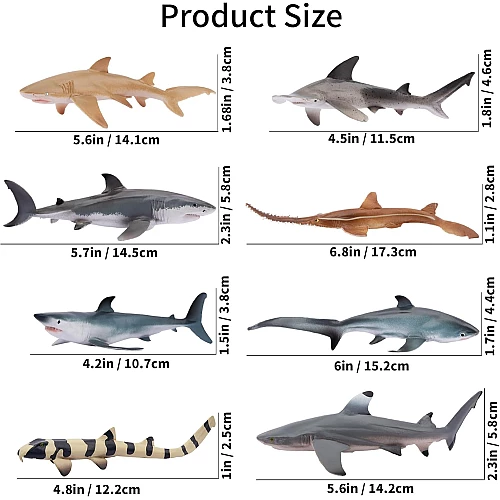 Развивающий набор мини фигурки Акулы (8 шт) от Toymany