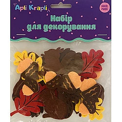 Набор декора Белочка, желудь и листочек (16 шт)
