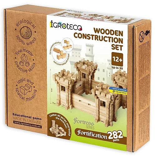 Розвиваючий набір дерев'яний конструктор Фортеця (282 деталі)