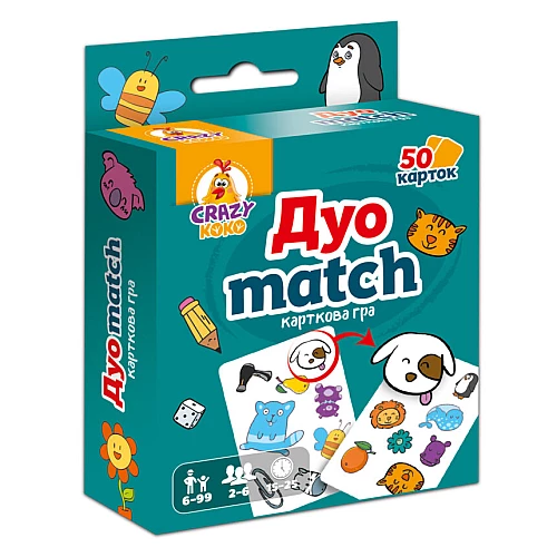 Настольная игра Дуо Match (50 карточек)