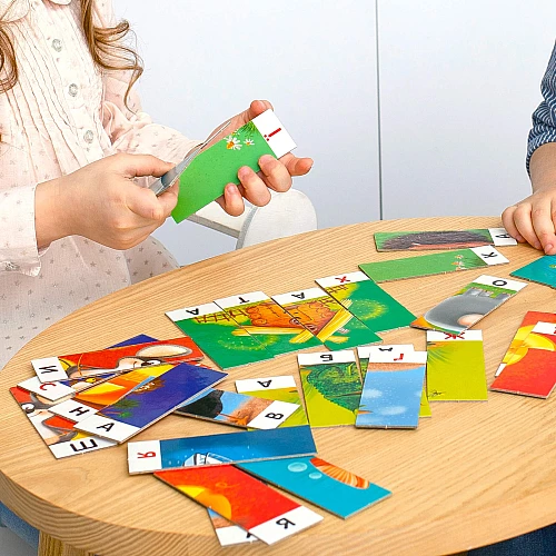 Развивающая игра Я читаю (32 детали 16 слов)