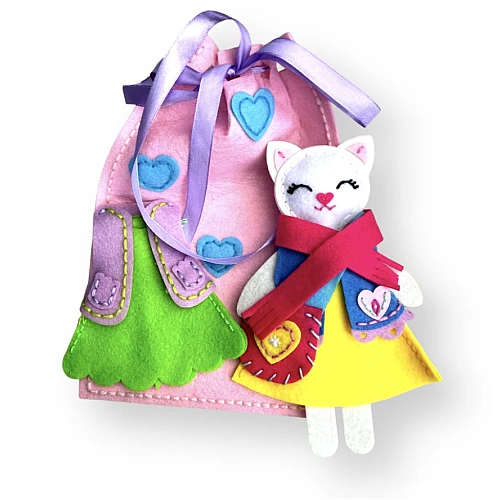 Набор для творчества игрушка из фетра Котик (одежда и аксессуары)