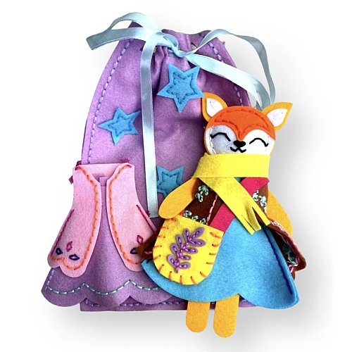 Набір для творчості іграшка з фетру Лисичка (одяг та аксесуари)