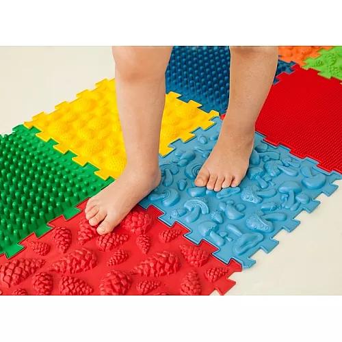 Тактильный массажный коврик Пазлы Микс (10 элементов)