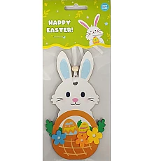 Дерев'яна підвіска Кролик з кошиком