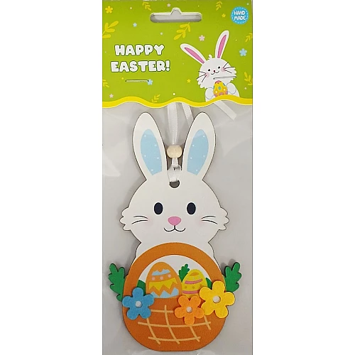 Дерев'яна підвіска Кролик з кошиком