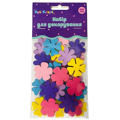 Набор для творчества мягкие наклейки Цветочки (30 шт)