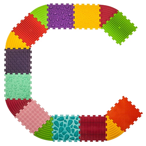 Масажний килимок-пазл (10 елементів + ​​6 трикутників)