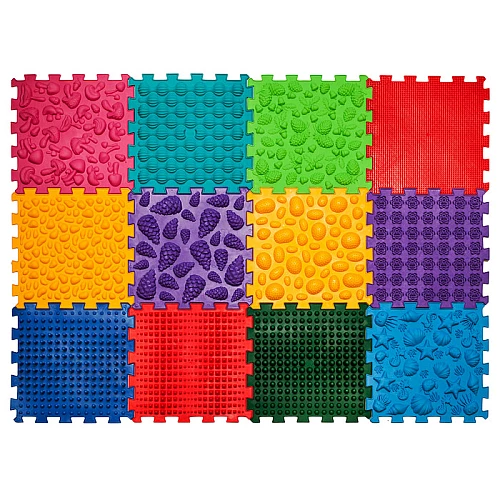 Масажний килимок-пазл Мега мікс (12 шт)