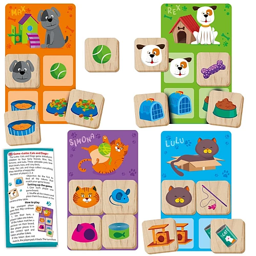 Настільна гра лото Кішки та собаки (2-4 гравці)