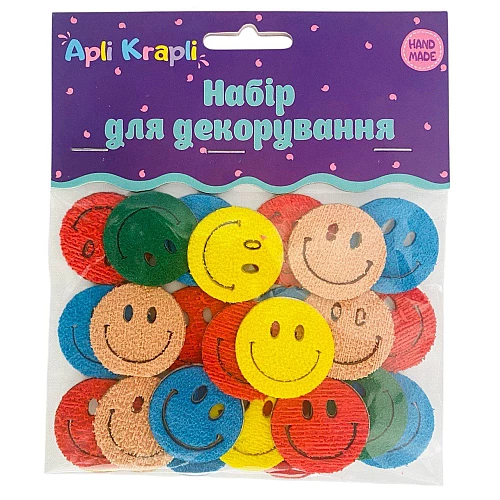 Набір для творчості наліпки махрові смайлики (20 шт)