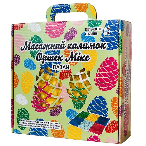 Тактильний масажний килимок Пазли Мікс (4 елементи)