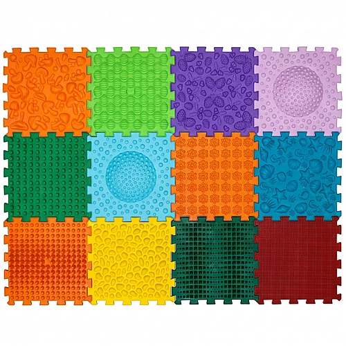 Масажний килимок-пазл Мега мікс (12 елементів оновлений)