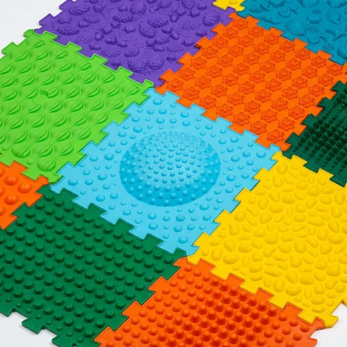 Масажний килимок-пазл Мега мікс (12 елементів оновлений)