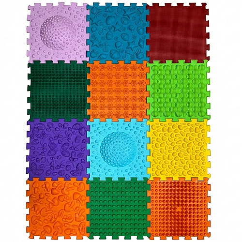 Масажний килимок-пазл Мега мікс (12 елементів оновлений)